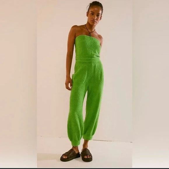 Free People Pants - NWOT free people Claire One-Piece jumpsuit green